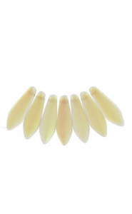 Czech Glass Daggers beads 5x16mm Crystal lemon rainbow 00030-98574
